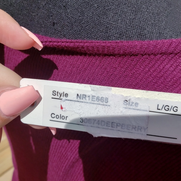 Spense Burgundy deep berry Crew Neck Dress - Picture 7 of 10